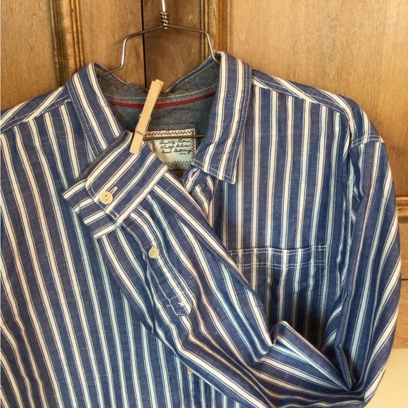Fat Face men’s XL cotton/ Linen striped button down shirt . - Picture 3 of 8